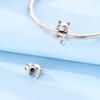 Sweet Cute Pink Cat Bead Copper Genuine Bead Fits Genuine Charm Bracelets Jewellery DoItYourself Beautiful Gift For Women