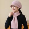 New Women Fashion Winter Warm Set K Letter Plush Fur Lined Warm Hats For Women Casual Rabbit Fur Blend Outdoor Dandy Knitted Cap