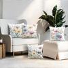4Pcs Spring Watercolor Floral Print Single-Sided Cushion Cover For Living Room Bedroom Car Home Decor