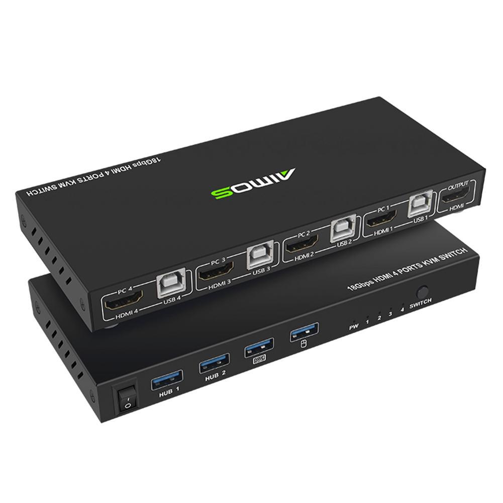 Buy AM-KVM401 18Gbps 4K 4 Input 1 Output KVM Switch HDMI 2.0 Screen ...