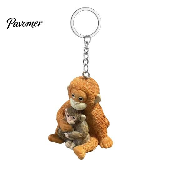 Durable Resin Bag Decoration 3D Monkey Punch Keychain, Protect The Hanging Ornament, Environmentally Friendly Craft Cute And Orangutan Keyring A