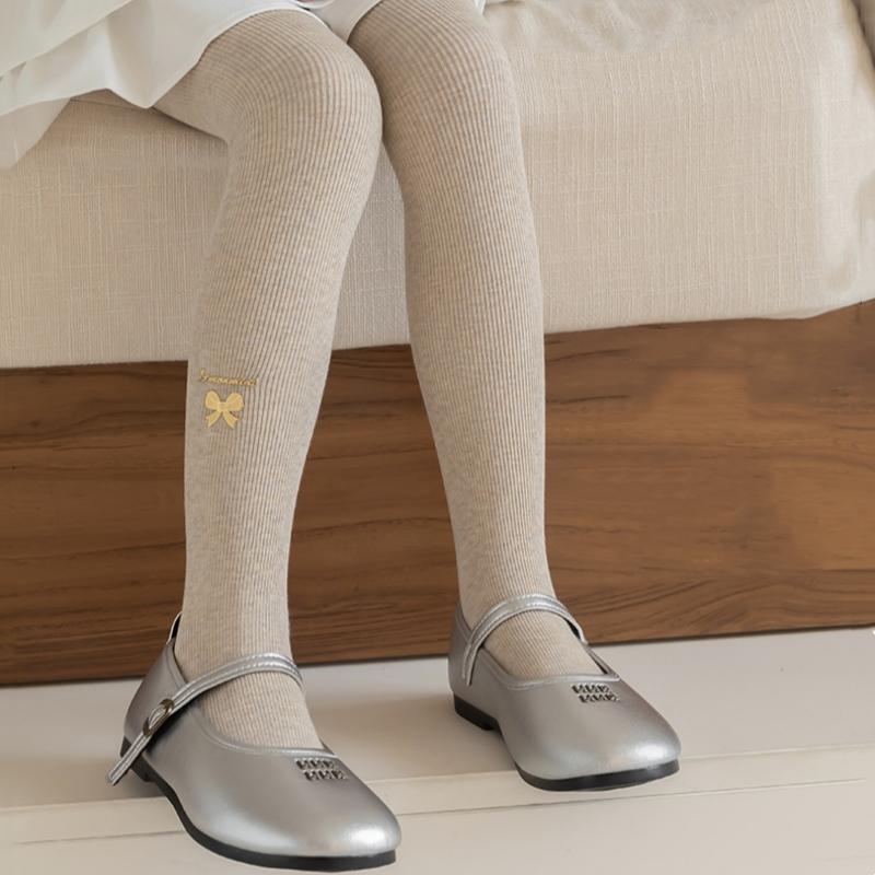 Herbst Retro Schleife Kind Atmungsaktiv Weich Strumpfhose Prinzessin Mädchen Leggings Baby Kinder Strumpf Warm Baumwolle Strumpfhose