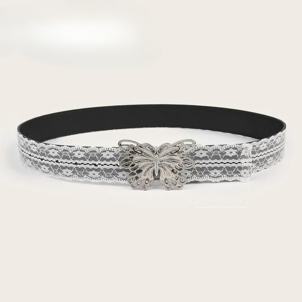 New Korean White Floral Lace Waist Belt Adjustable All-match Fashion Waistband for Women Waist Belts Strap Decor Accessories