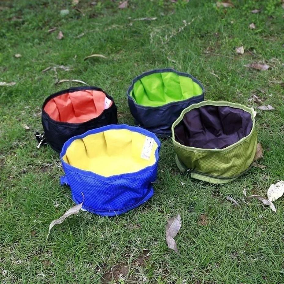 1Pcs 1100ML Large Capacity Dog Drinking Water Container Foldable Dog Water Bowl Food Storage Bag Outdoor Hiking Folding Pet Bowl