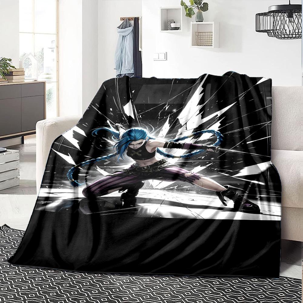 1pc Blanket - League of Legends Jinx Print Design,Lightweight Blanket for Sofa,Bed- Soft &Warm,Gift for All Seasons
