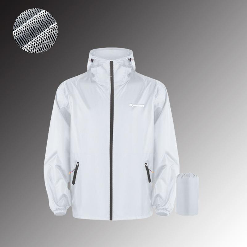 6XL Große Größe  Wasserdichter Regenanzug für Erwachsene für den Sommer Unisex Motorrad-Regenmantel Leicht Atmungsaktiv Outdoor-Regenbekleidung XXL gray