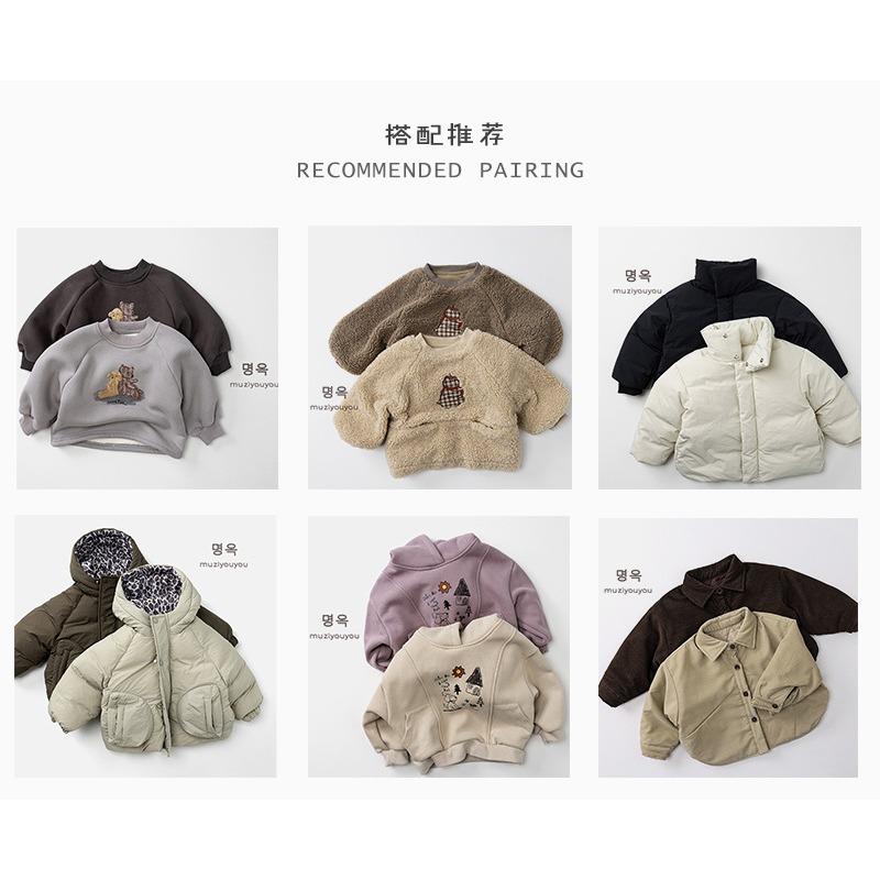 Kids Thickened Fleece Loose Casual Warm Winter Sweatpants Unisex For Baby Boys And Girls