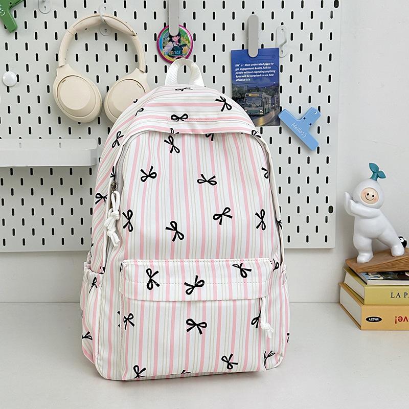 2025 новый инс легкий повседневный школьный рюкзак для прогулок женский новый полосатый рюкзак ретро универсальный студенческий рюкзак