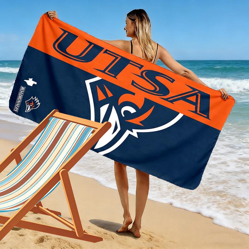 UTSA Roadrunners Print Beach Towel, Large Soft Quick Dry Towel for Beach Camping Swimming