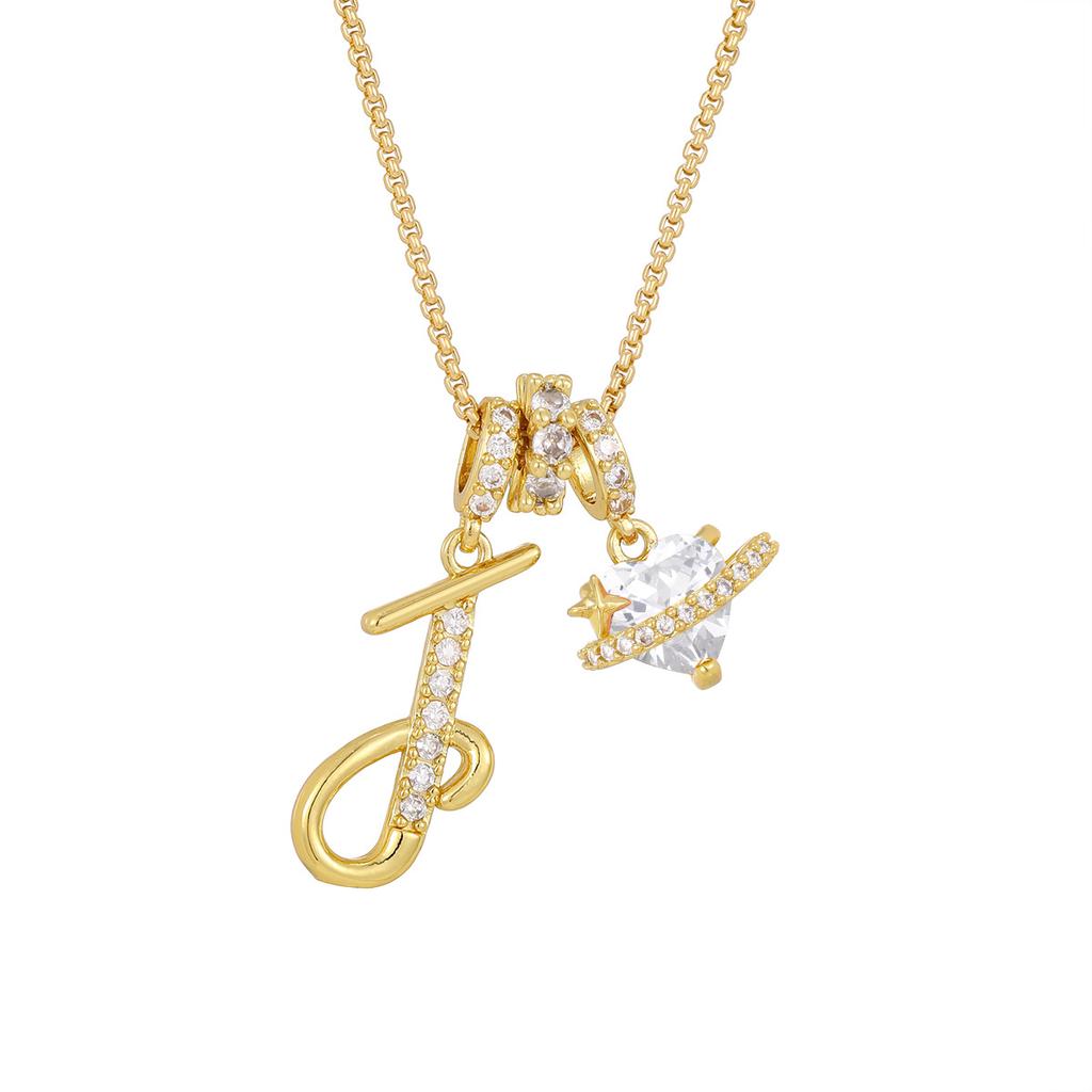 Cross-border necklace dopamine 26 English letter necklace girl light luxury niche high-end Amazon pendant jewelry