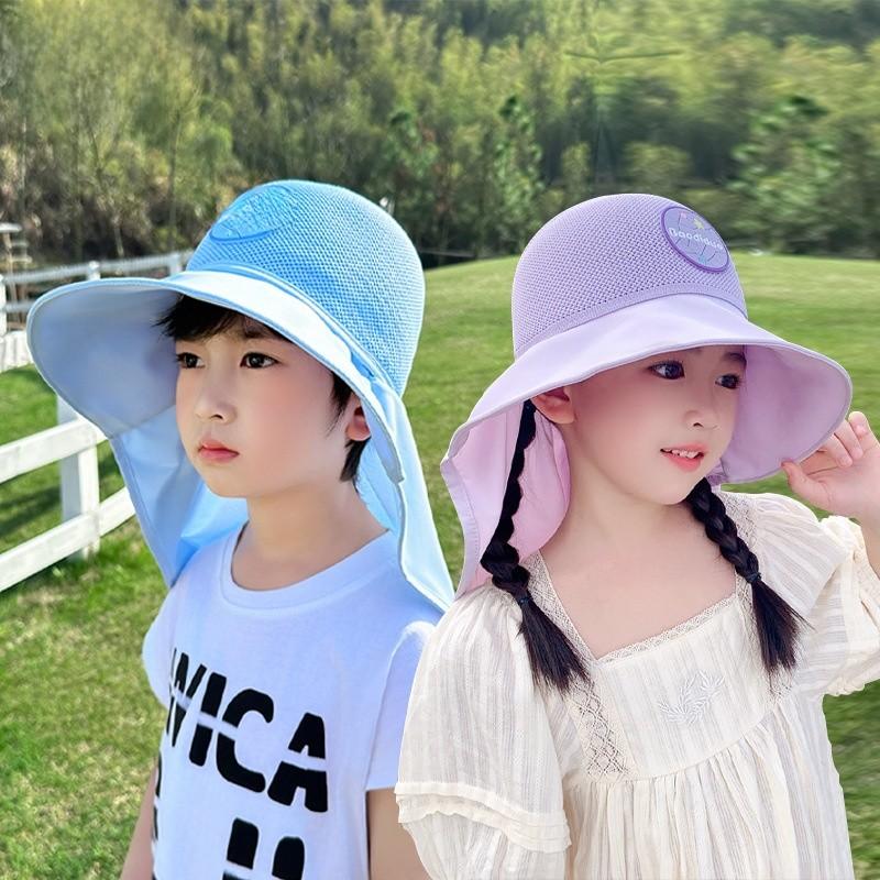 Kinder Fischerhut aus Eis-Seide mit breiter Krempe für Sonnenschutz und Atmungsaktivität Sommer Kinder Outdoor