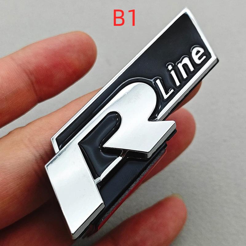 3D Metal Car Logo R RLine Front Grille Emblem Badge Sticker