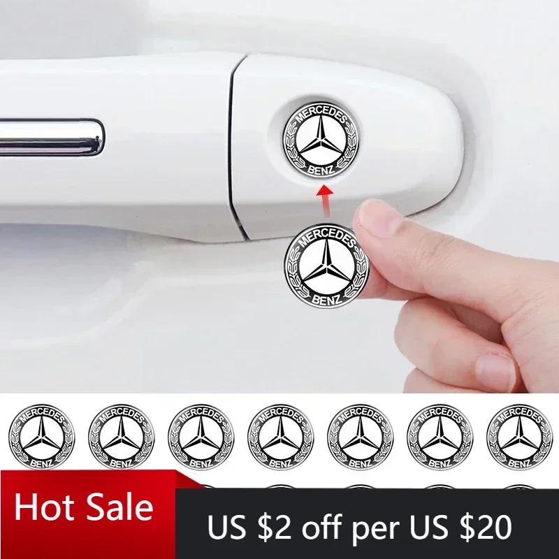 XCEAA1 Hot W204 2025 For Benz AMG 10Pcs 15mm Car Lock Keyhole Stickers Decoration Protection For Mercedes Benz B/C/E/S Class A Class C2