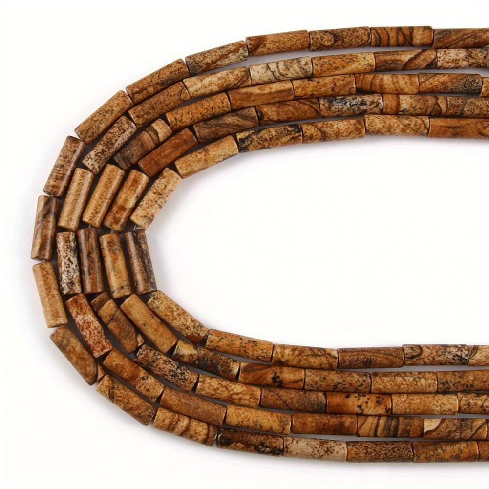 1pcs Natural Stone Tube Bead Sediment Jaspers Loose Cylinder Beads for Jewelry Making DIY Chakra Bracelet Accessories 15" 13x4mm