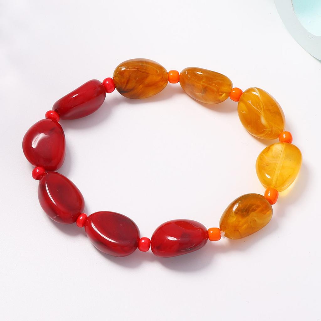 Creative Design Irregular Geometric Smudge Color Geometric Glazed Beaded Stackable Bracelets Women's Jewelry