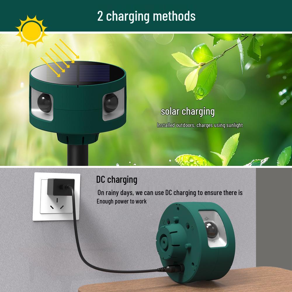 2024 Solar 360° Animal, Bird, and Rodent Ultrasonic Repeller