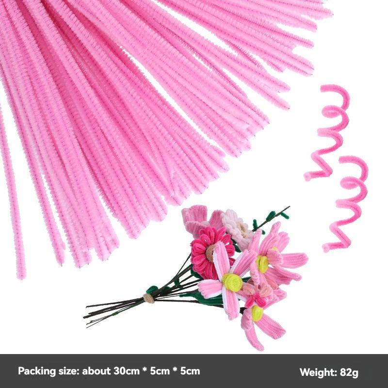 Plush Stick 100pcs Twisting Bar Chenille Stems Wire Pipe Kids Toys DIY Strips Creative Hobby Material Stem Iron Felt Wires