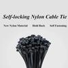 100 Pieces Nylon Self-Locking Ties Bundling Tape Black Durable Anti-Corrosion and Anti-Freeze High Toughness Bundling Rope Ties