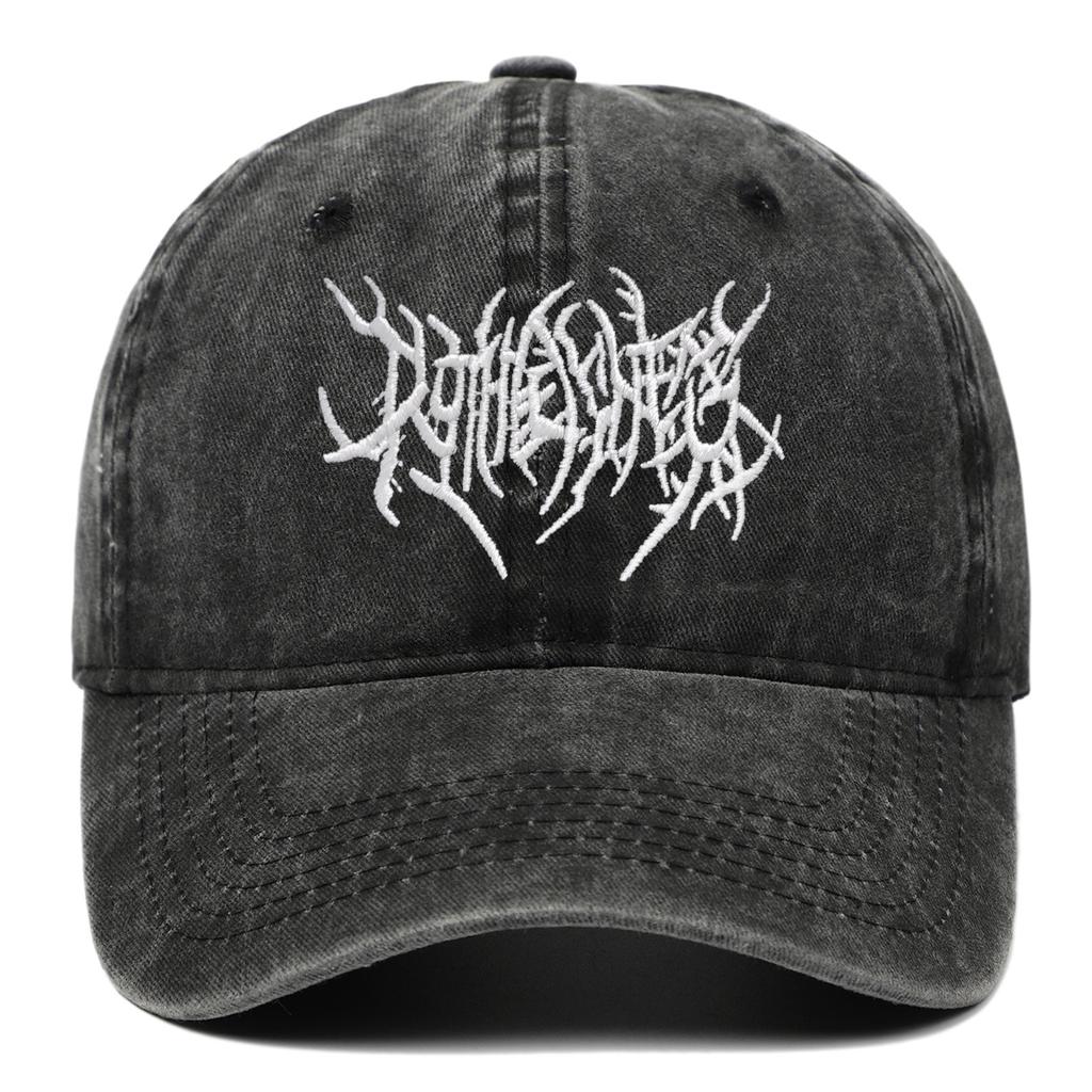 Visors Embroidery Baseball Caps Adjustable Gothic Street Punk Distressed Faded Cap Hip-hop Sunscreen Hats