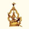 Goddess Baglamukhi Mata Brass Puja Idol, Religious Statue, Gold Color - 12 Cm