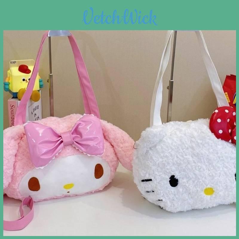 My Melody Girls Plush Backpack With Large Capacity For School And Daily Use