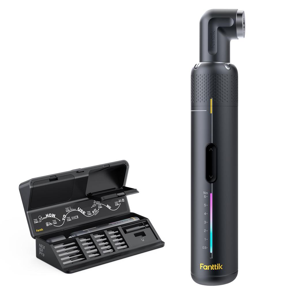 Fanttik S2 Pro Cordless Electric Screwdriver Set with 7 Torque to 6 20 Magnetic Hex and Angle Ideal for Furniture and Home Appliance Settings, 0.5