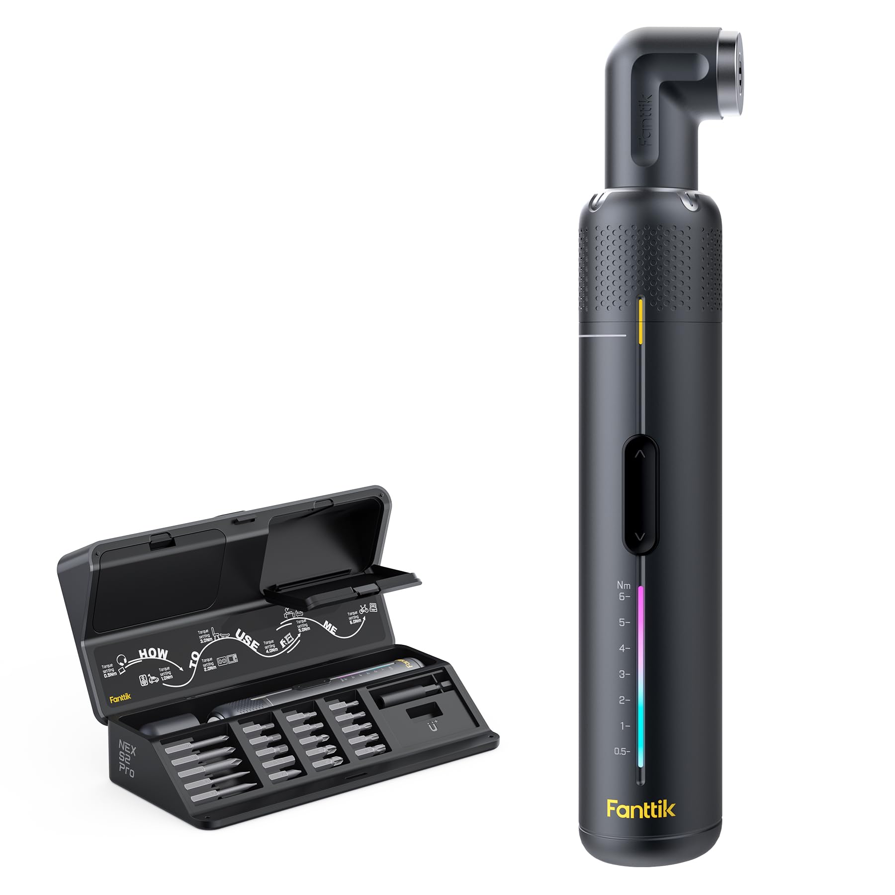 

Fanttik S2 Pro Cordless Electric Screwdriver Set with 7 Torque to 6 20 Magnetic Hex and Angle Ideal for Furniture and Home Appliance Settings, 0.5