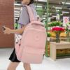 Solid Color Girl's Backpack Junior High School Students School Bag Lightweight Large Capacity Backpack