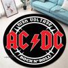 3D Rock Band AC/DC Retro Printed Round Carpet Bedroom Beautiful Carpet Non -slip Door Pad Floor Mats Area Rug Birthday Gift