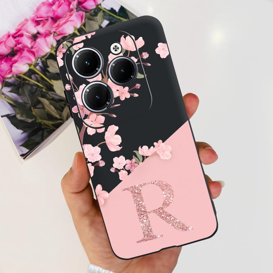 For Infinix Hot 40 Pro Case Hot40 X6836 X6837 New Letters Cover Soft TPU Phone Case For Infinix Hot 40i Hot 40 Pro Hot40i Bumper
