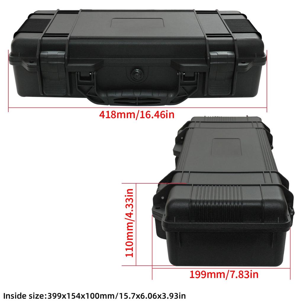 Waterproof Hard Shell PP Suitcase Portable Wear-Resistant Shockproof Sponge Storage Box, Camera Sealed Safety Instrument Toolbox
