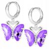 Silver Earrings with Butterflies Purple Wings Butterflies Silver 925