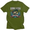 Born To Fish Forced To Work T Shirt Men Pure Cotton Tshirt Leisure Tee Short Sleeves Angler Fishing Tshirt Loose Fit Clothing