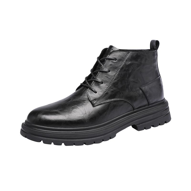 

Модные черные мужские ботинки Высококачественные минималистичные британские ботинки для отдыха на природе, деловых вечеринок, свадеб Удобные ботинки для мотоциклистов Популярные 38 чёрный