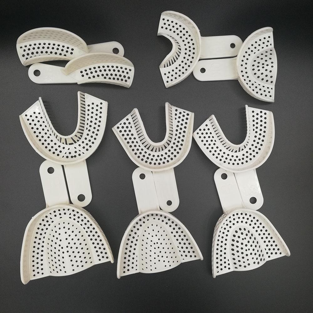 Dental Impression Plastic Trays Without Mesh Tray Teeth Holder Dentist Tools Lab Material