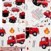 Conjunto de 2 Cortinas de Gato Bombeiro Impressão Digital Gatinho Preto Fofo Capacete Vermelho Padrão de Caminhão de Bombeiros Decoração para Quarto de Crianças Quarto Cortina Poliéster Perfeito