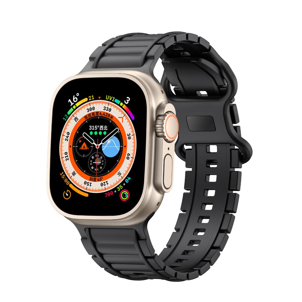 Sport Watch Strap for Apple Watch Series 10 9 8 7 SE 6 5 4 3 2 1 42mm 41mm 40mm 38mm Hydrogenated Nitrile Butadiene Rubber Band