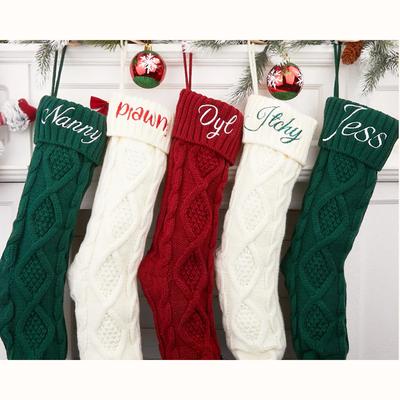 Individueller Weihnachtsstrumpf Xmas Strickstrümpfe mit Namen Feiertagsdeko Geschenk Weihnachten Familiengeschenke Nikolaussack Kind Geschenktasche