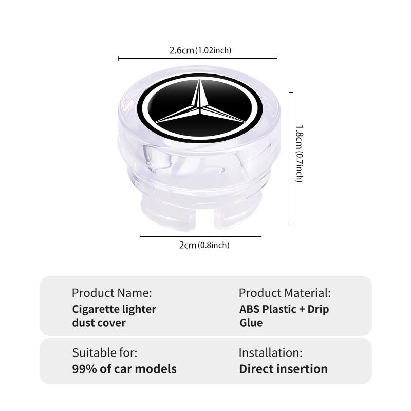Car Cigarette Lighter Cover Dustproof Plug Decoration Cap For Mercedes Benz W211 W124 W176 W177 C180 C200 C260 C300 GLC CLE CLA