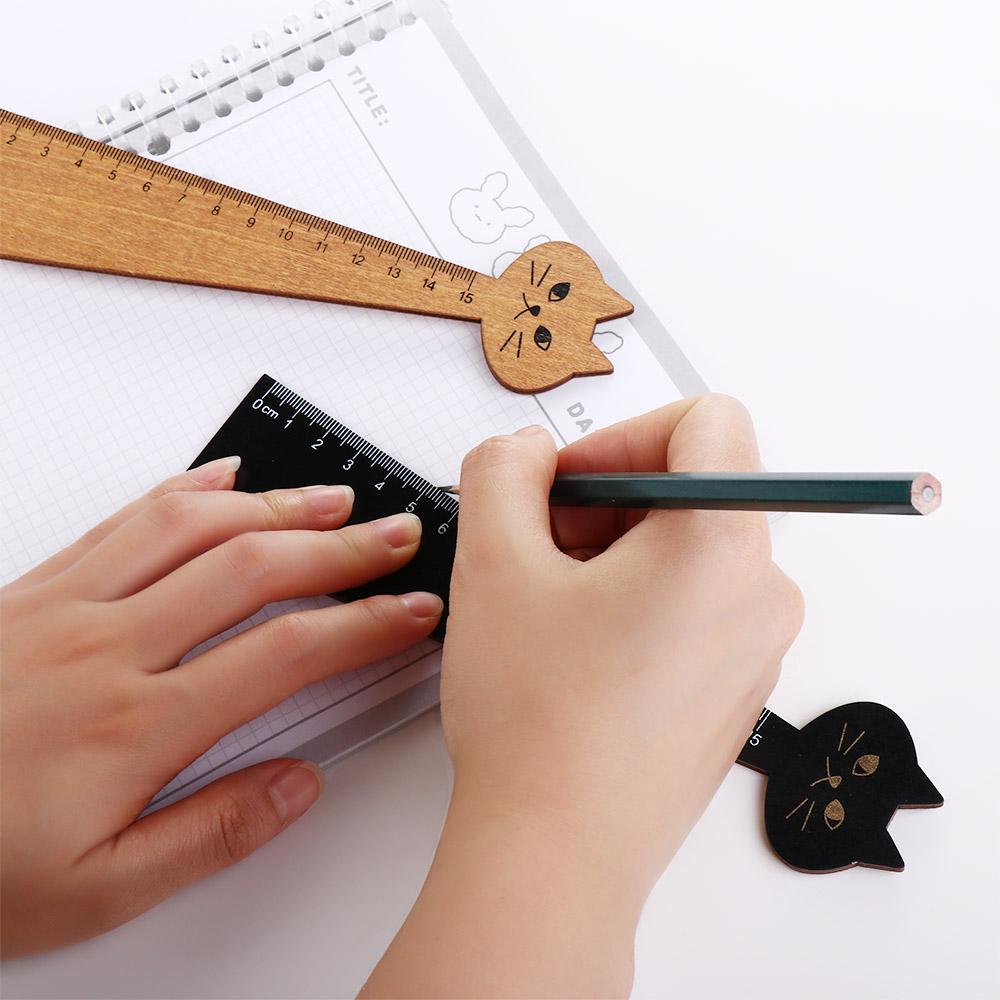 School Office Home Cute Household Wooden Drawing Ruler Straight Ruler Student Tools Sewing Ruler
