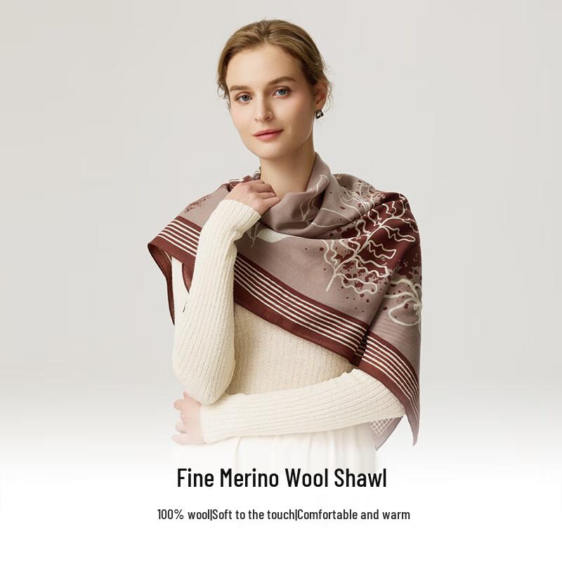 MARJA KURKI Fine-Spun Wool "Dusk Garden" Printed Scarf