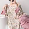 Cotton and Silk Family 1011 New Chinese Style Cotton Silk Pajamas Women's Spring and Autumn Home Buckle Set Can Be Worn Outside Casual Long Sleeves