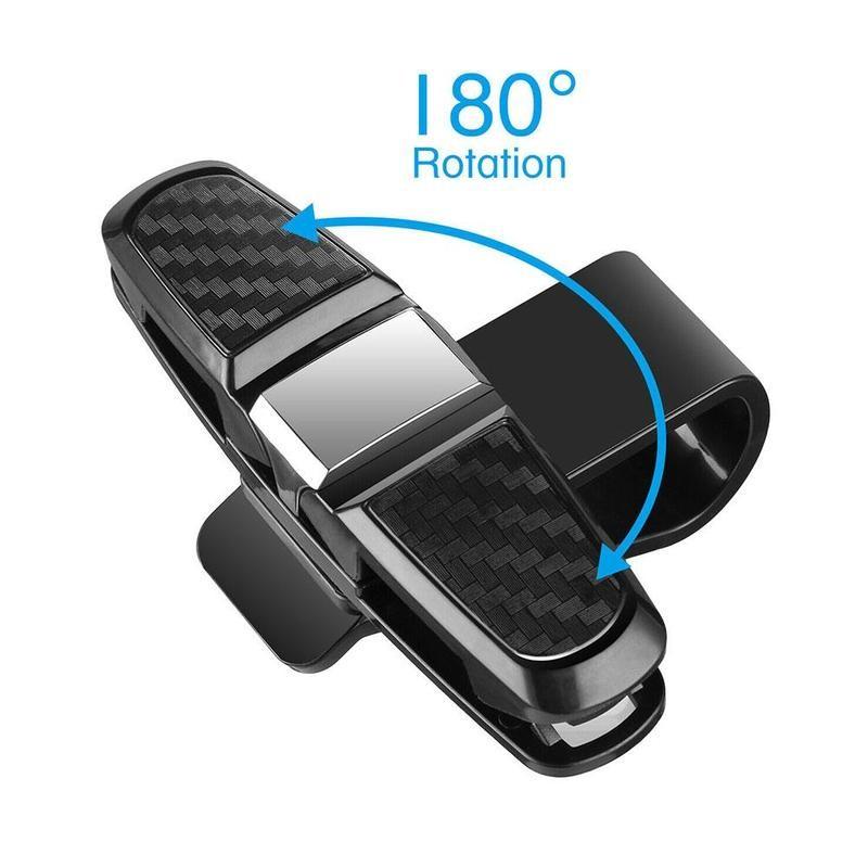Car Sun Visor Sunglasses Holder Clip Portable Eyeglasses Mount Ticket Card Organizer Auto Interior Accessory