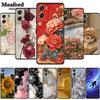 Blumen Hülle Für Motorola Moto G06 G 06 4G Weiche Silikon Handyhülle Funda Schwarzer TPU Schutz Stoßfänger Rückseite Mode Coque Schale