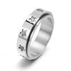 Stainless Steel Rotatable Star Ring Engagement Wedding Band Celestial Jewelry Gift Modern Design Promise Ring for Him Her