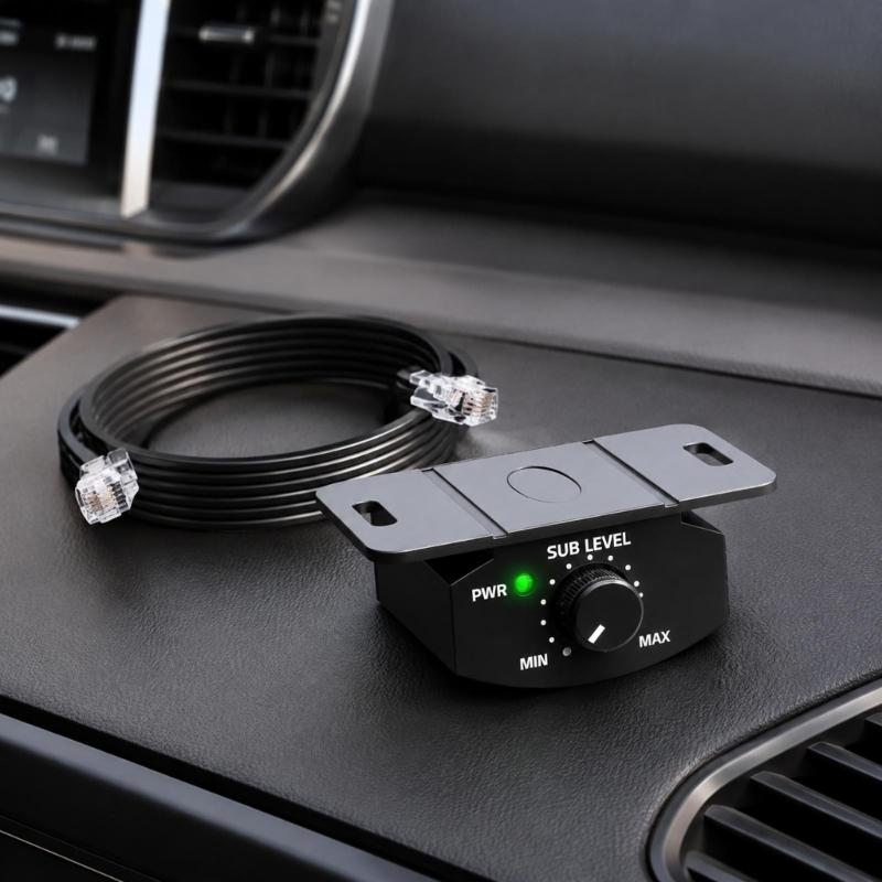 Amplifier and Subwoofer Volumes Volumes Control with Dedicated Adjustment Knob, Clear Modular Cable End Plugs, and Two-Slot Mounting Flange