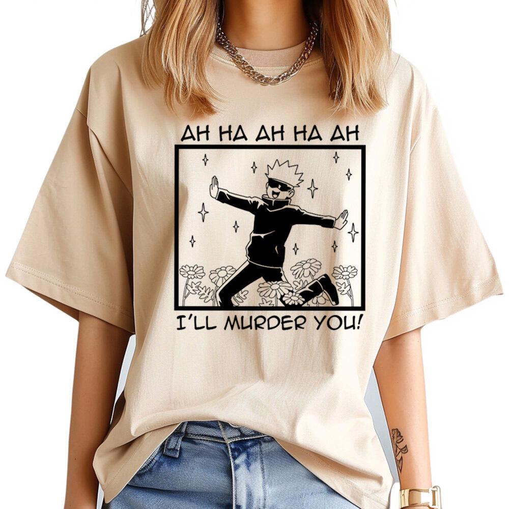 Jujutsu Kaisen Gojo tshirt Women hip hop Breathable aesthetic 2000s anime Punk top tees University Pop Culture streetwear kawaii