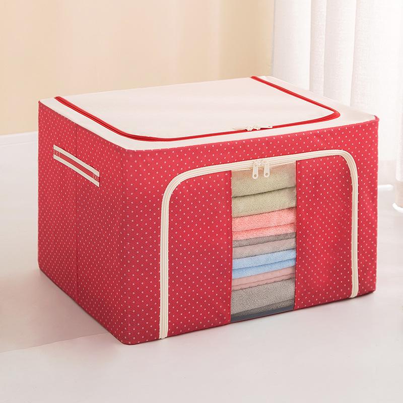 Steel Frame Waterproof Clothes Storage Box - Large Transparent Moisture-Proof Organizer for Quilts