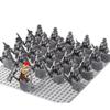 21Pcs/lot Dane Iron Feet Eomer Rohan Warriorr Vs Uruk Hai Army Figrues With Shield Sword Bow Spear Building Blocks Toys for Kids