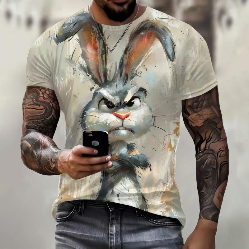 3D Animal Print T Shirt For Men Street Trend Hip Hop Clothing Casual O-neck Short Sleeve T-Shirt Fashion Loose Summer Tops